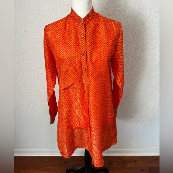 Roberta Roller Rabbit Dresses & Skirts - Roberta Roller Rabbit Vibrant Orange Patterned Silk Dress